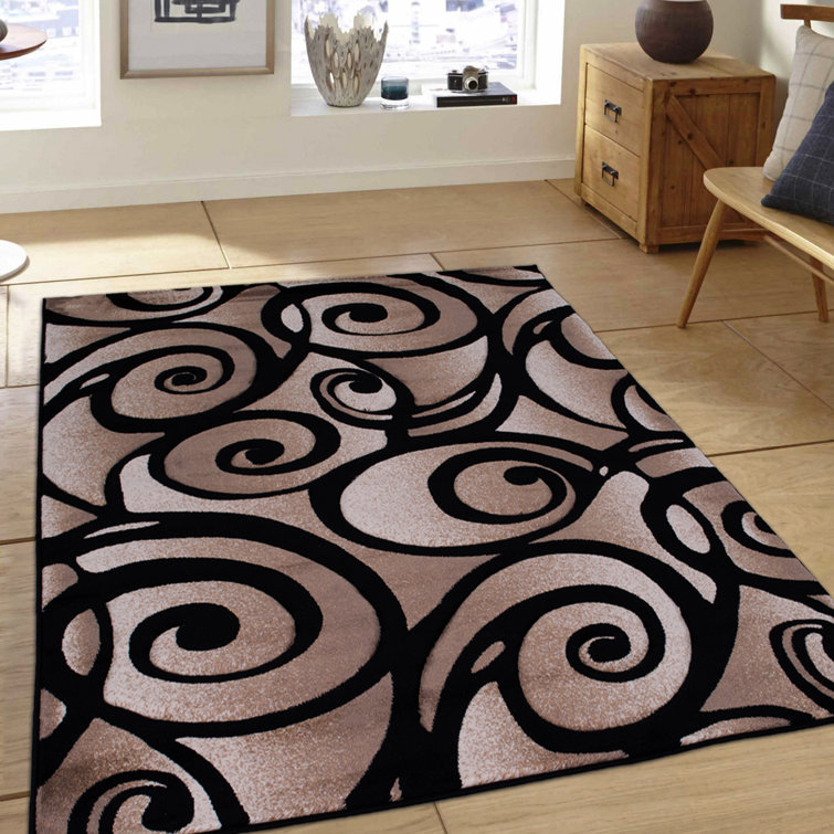 AllStar Rugs Abstract Black/Brown Area Rug & Reviews Wayfair.ca